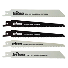 TRITON 5 PIECE RECIP SAW BLADE SET