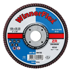 WINNERFLEX - 60 GRIT ZIRCONIUM FLAP DISCS (115 X 22MM)