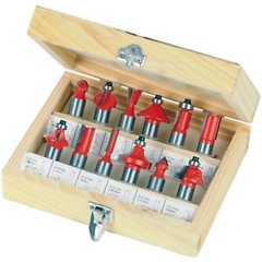 SILVERLINE 1/4" - 12 PIECE ROUTER BIT SET