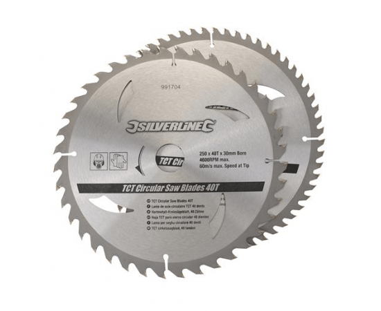 2 PACK SILVERLINE 10" TCT SAW BLADES