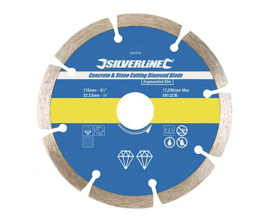 SILVERLINE FAST CONCRETE CUTTING DIAMOND DISC 115 X 22.2MM
