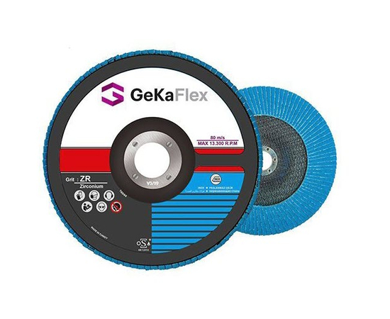 GEKAFLEX - 40 GRIT ZIRCONIUM FLAP DISC (115 X 22MM) - PACK OF 10