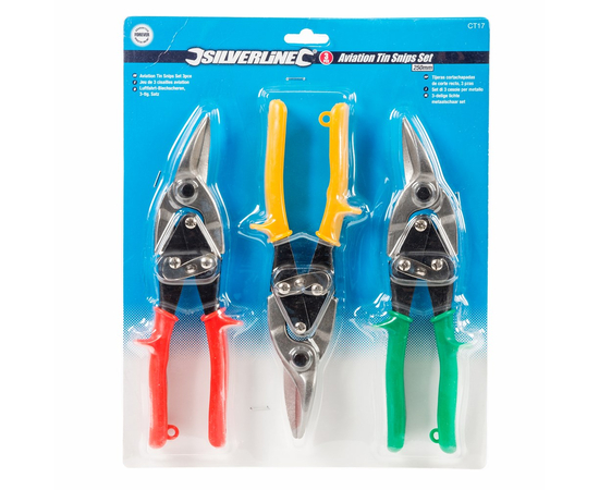 SILVERLINE 3 PIECE AVIATION TIN SNIPS SET