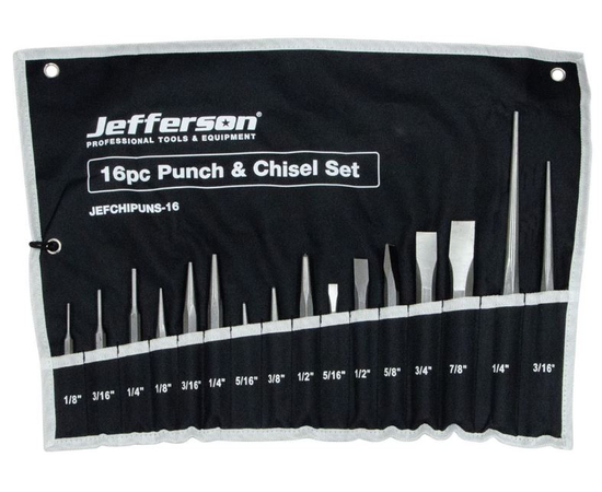 JEFFERSON 16 PIECE CHISEL AND PUNCH SET