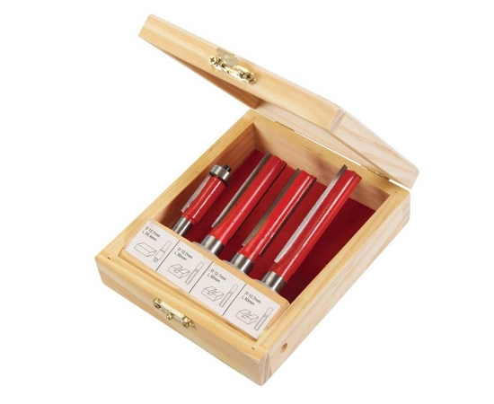SILVERLINE 12 & 8 MM - KITCHEN FITTER ROUTER BIT SET - 4 PIECE