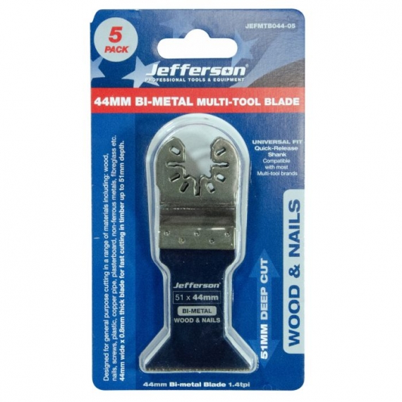 Jefferson 44mm Bi-Metal Multi Tool Blade - 5 Pack