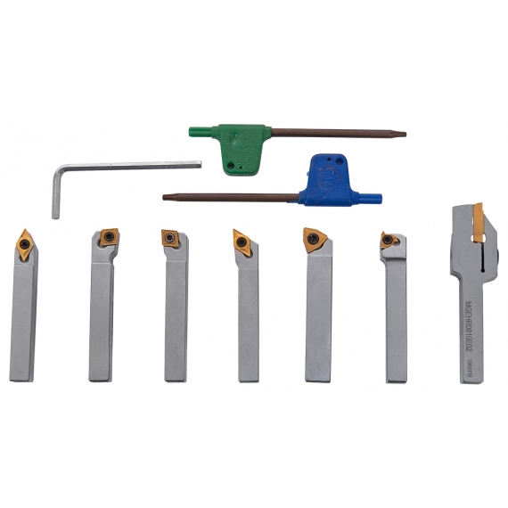 Bernardo 7pc 8mm Indexable Carbide Turning Tool Set